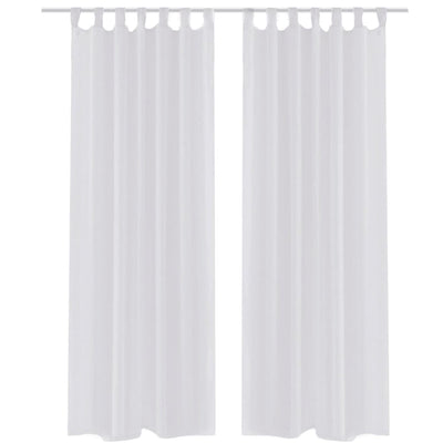 Valkoiset Sheer Verhot 140 x 225 cm 2 kpl