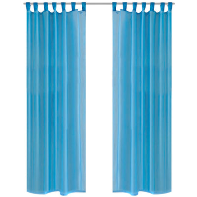 Turkoosit Sheer Verhot 140 x 245 cm 2 kpl