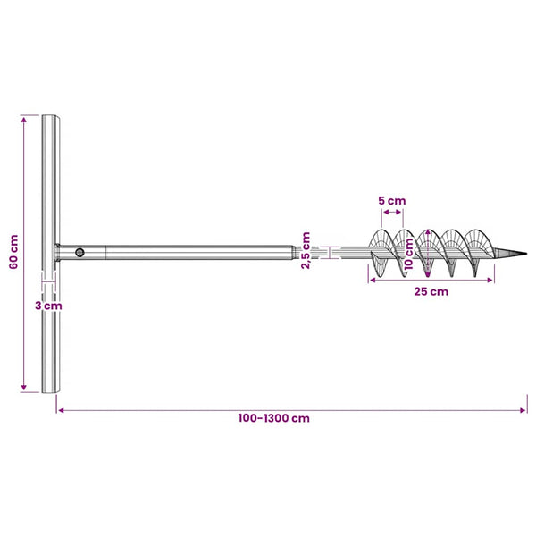 Maapora Kahvalla 100 mm ja Jatkeella 13 m Teräs