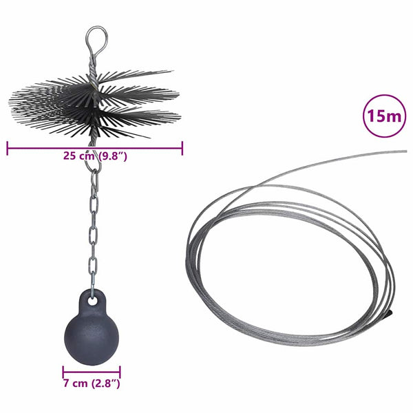Pyöreä Nuohousharja 25 cm Halkaisija