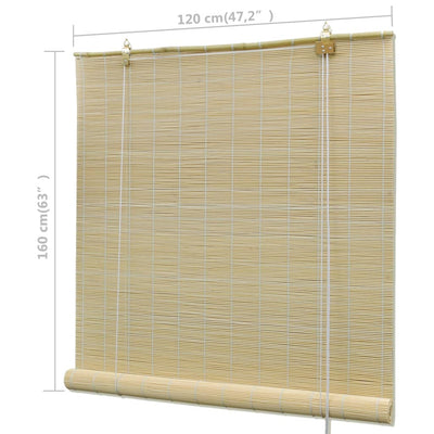 Luonnolliset bambu rullaverhot 120 x 160 cm