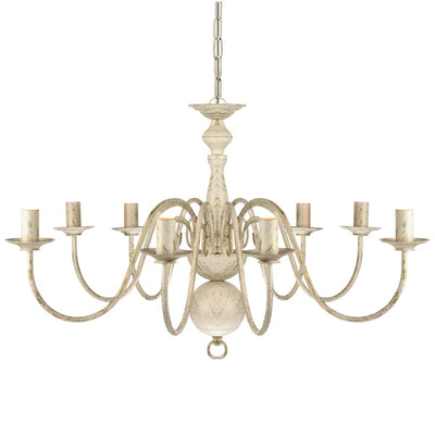 Antiikinvalkoinen kattokruunu Marianu (metalli 8 x e14 polttimot)