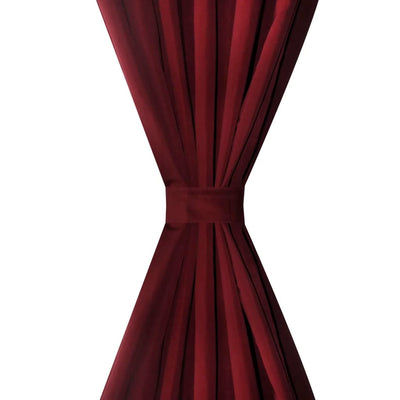 Bordeaux Mikro-Satiini Verhot Lenkeillä 2kpl 140 x 225 cm