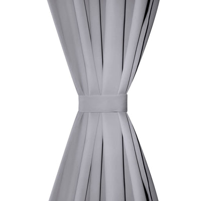 Harmaat Pimennysverhot Metallirenkailla 2 kpl 135 x 245 cm