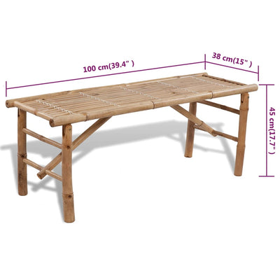 Olutpöytä 2:lla penkillä 100 cm bambu