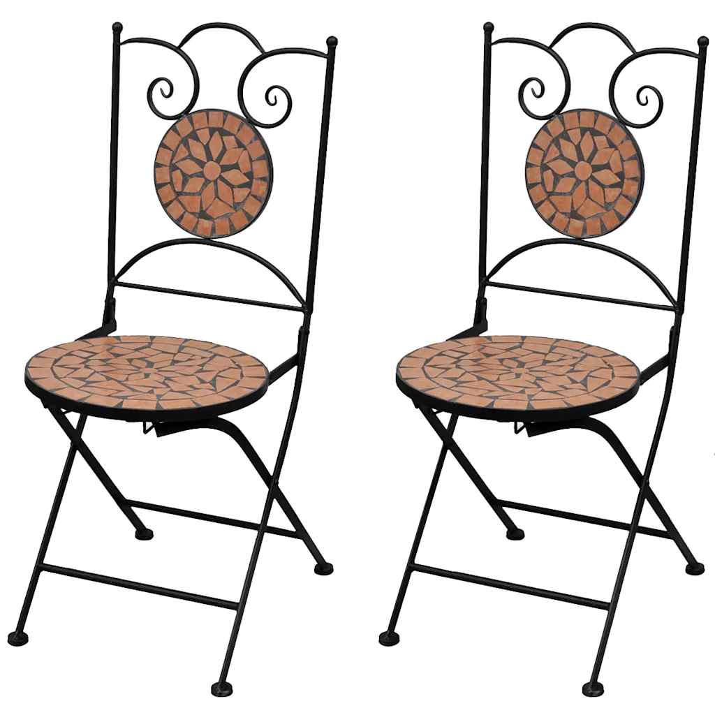 Keramiikka kokoontaitettavat bistrotuolit Deasia (2 kpl terrakotta)