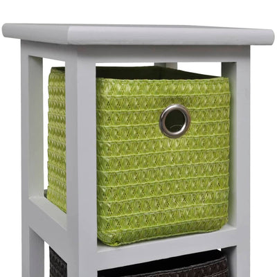 Säilytysteline värikkäillä koreilla Oliga (keisaripuu)