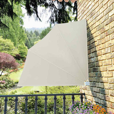 Kokoontaittuva parvekkeen sivumarkiisi kerma 140x140 cm