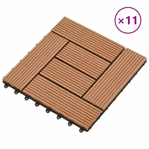 Laudat 11 kpl Ruskea 30 x 30 cm WPC