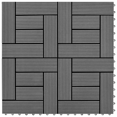 Harmaa 30 x 30 cm Terassilaatta WPC 1 Neliömetri 11 kpl
