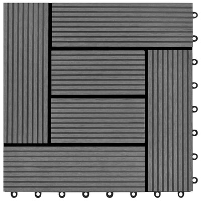 Harmaa 30 x 30 cm Terassilaatta WPC 1 Neliömetri 11 kpl