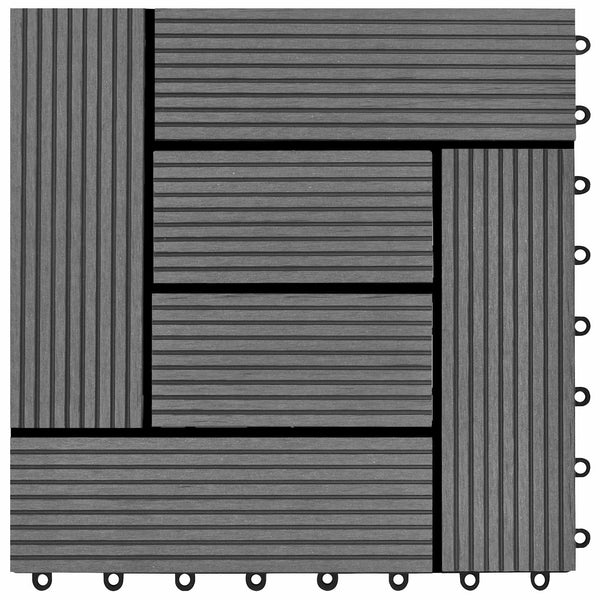 Laudat 11 kpl Harmaa 30 x 30 cm WPC