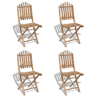 Kokoontaitettavat ulkotuolit 4 kpl bambu