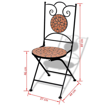 3-osainen Bistrokalustesarja mosaiikki terrakotta