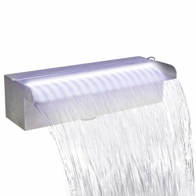 Suorakaide Uima-altaan Suihkulähde LED:llä Ruostumaton Teräs 30 cm