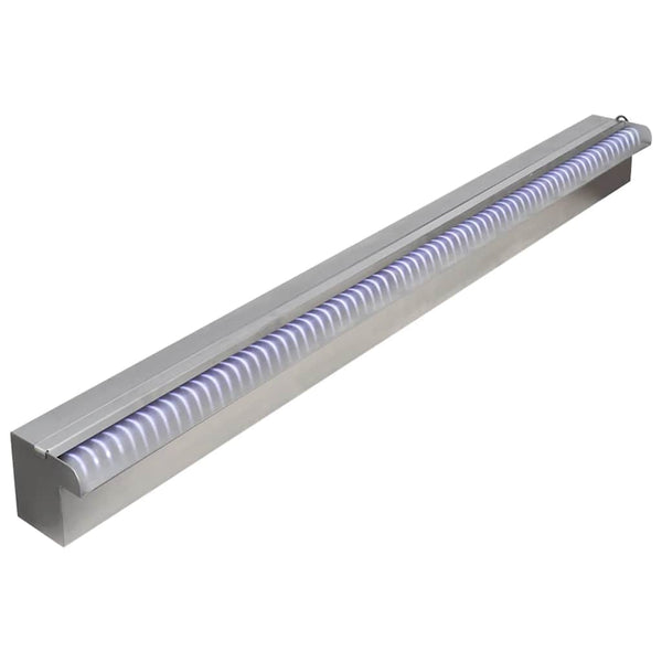 Suorakaide Uima-altaan Suihkulähde LED:llä Ruostumaton Teräs 90 cm
