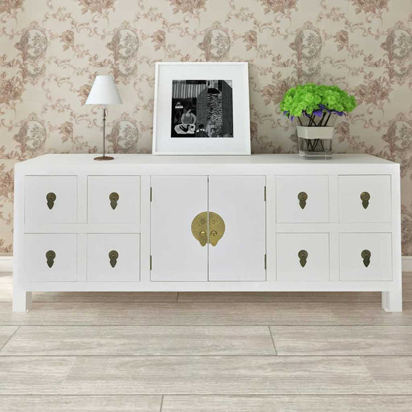 Puinen senkki 8 laatikolla ja 2 ovella Aasialaistyylinen