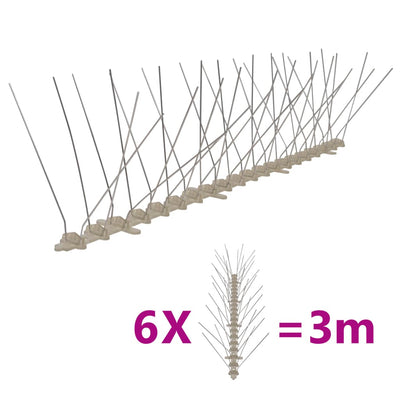 4-Riviset muoviset lintu- & kyyhkyspiikit 6-sarja 3 m