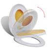 Valkokeltainen soft-close WC-istuin aikuiset/lapset