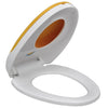 Valkokeltainen soft-close WC-istuin aikuiset/lapset