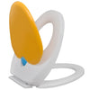 Valkokeltainen soft-close WC-istuin aikuiset/lapset