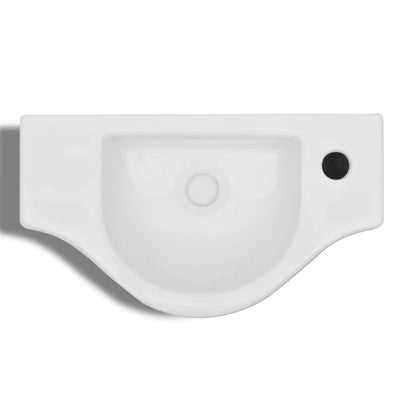 Keraaminen Pesuallas Hana-aukolla Valkoinen