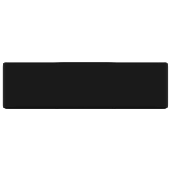 Musta keraaminen kylpyhuoneen pesuallas hanareiällä Boldis (neliö)