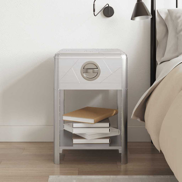 Lentäjän päätypöytä 1 laatikolla vintage-ilmailutyyli