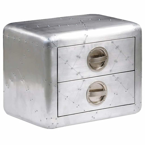 Lentäjän päätypöytä Giorgieta (2 laatikolla vintage ilmailutyyli)