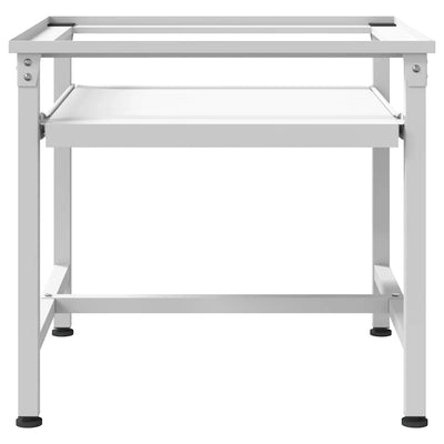 Valkoinen pesukoneen korokejalusta vetohyllyllä Lumperdean