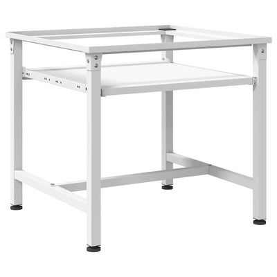 Valkoinen pesukoneen korokejalusta vetohyllyllä Lumperdean