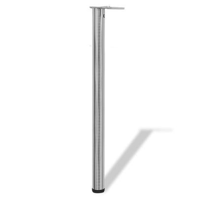 4 Korkeussäädettävää Pöydän Jalkaa Harjattu Nikkeli 870 mm