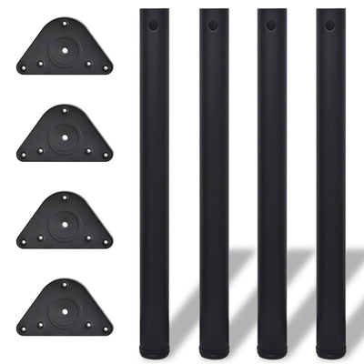 4 Korkeussäädettävää Pöydän Jalkaa Musta 710 mm