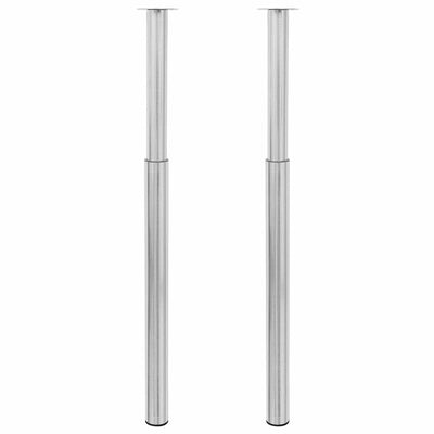 Harjattu nikkeli teleskooppista pöydän jalkaa Velva 710 mm-1100 mm (4)