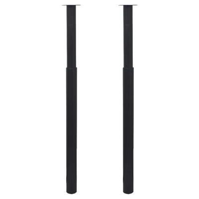2 Teleskooppista Pöydän Jalkaa Musta 710 mm-1100 mm