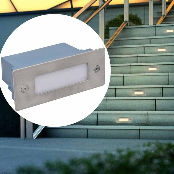 Upotettu LED-porrasvalaisin 2 kpl 44x111x56 mm