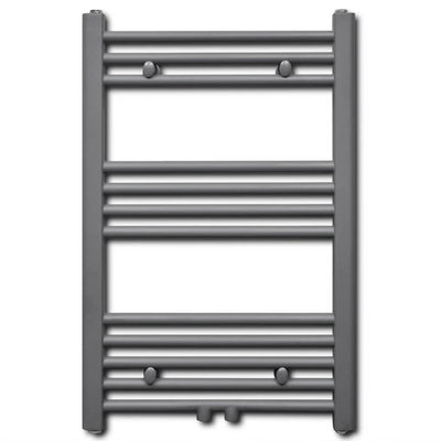 Kylpyhuoneen keskuslämmityspyyheteline harmaa suora 500 x 764 mm