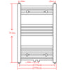 Kylpyhuoneen keskuslämmityspyyheteline harmaa suora 500 x 764 mm