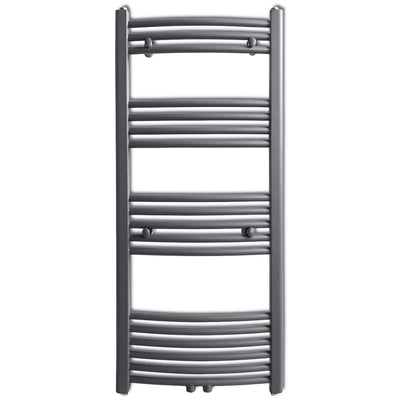 Kylpyhuoneen keskuslämmityspyyheteline harmaa kaareva 500 x 1160 mm