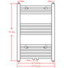 Kylpyhuoneen keskuslämmityspyyheteline harmaa suora 500 x 764 mm