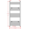 Kylpyhuoneen keskuslämmityspyyheteline musta suora 500 x 1160 mm