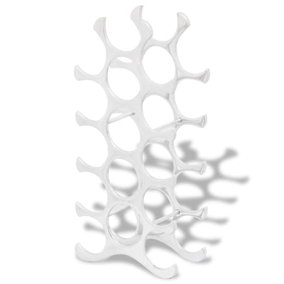 Alumiininen viinipulloteline 15 pullolle Hopea