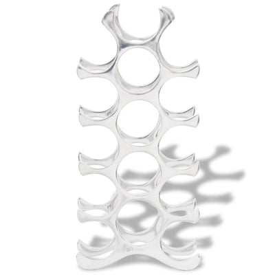 Alumiininen viinipulloteline 15 pullolle Hopea