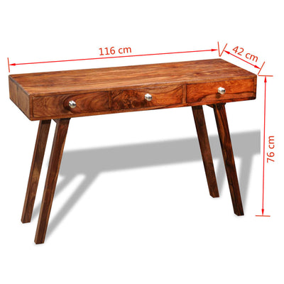 Sivupöytä 3 laatikolla 76 cm Kiinteä seesampuu