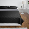 130885 Double-sided Quilted Bedspread Black/Grey 230 x 260 cm