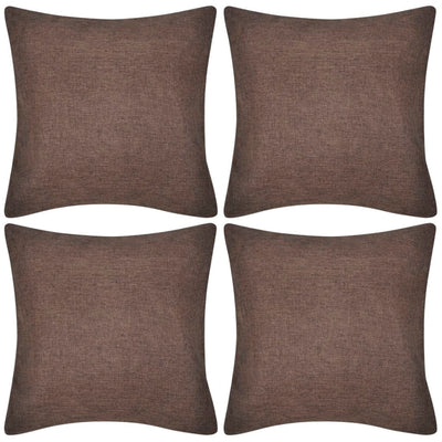 Ruskea Tyynynpäällinen Pellavatyylinen 4kpl 50 x 50 cm
