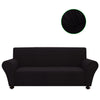 131081 vidaXL Stretch Couch Slipcover Black Polyester Jersey