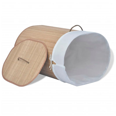 Luonnonväri bambu pyykkikori ovaali Utilitare