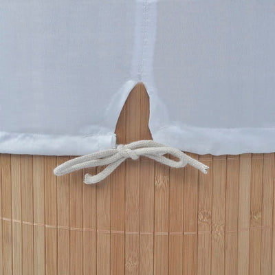 Luonnonväri bambu pyykkikori ovaali Utilitare