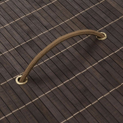 Tummanruskea bambu pyykkikori ovaali Utilitare